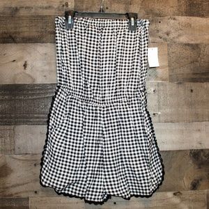 Black And White Checkered Romper NWT